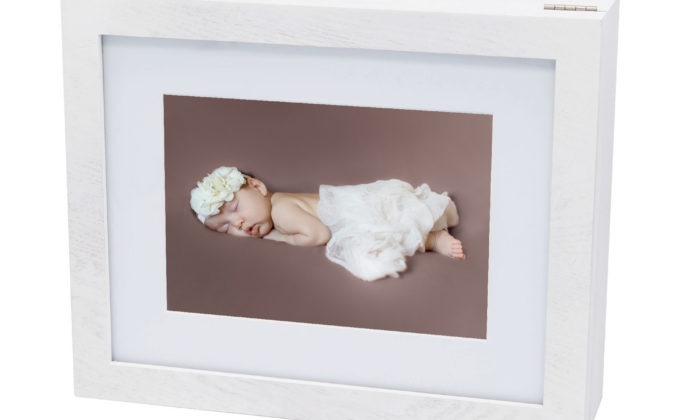 8x10 white Folio Box newborn photography